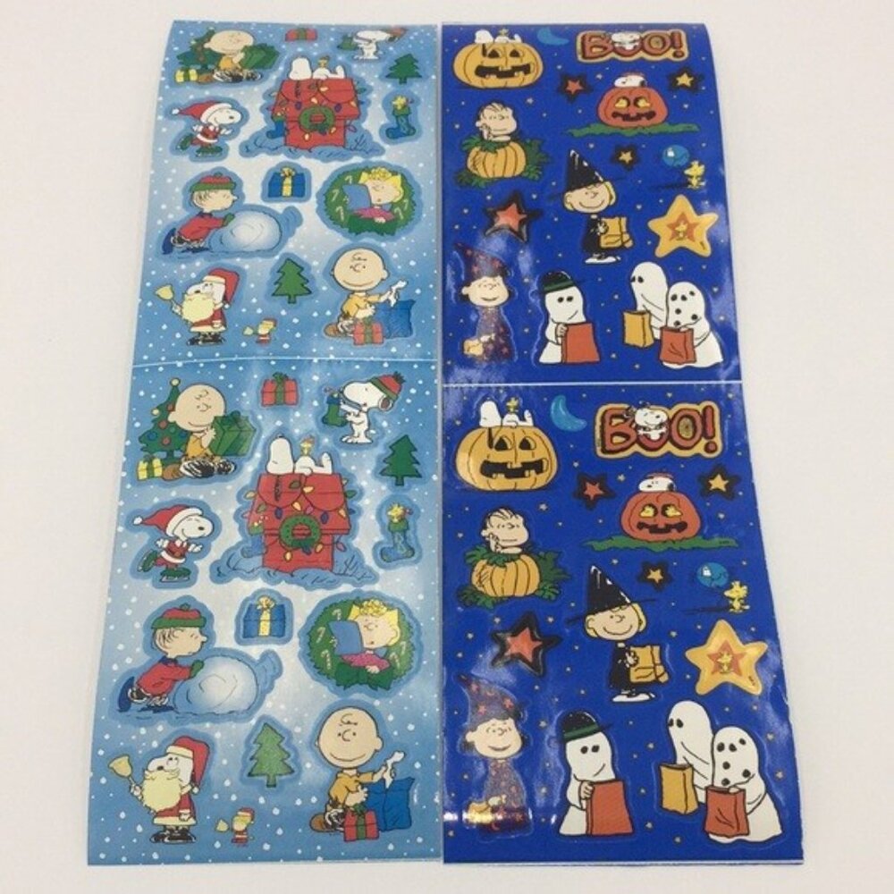 Vintage Halloween Christmas Peanuts Gang Sandylion Stickers Holiday